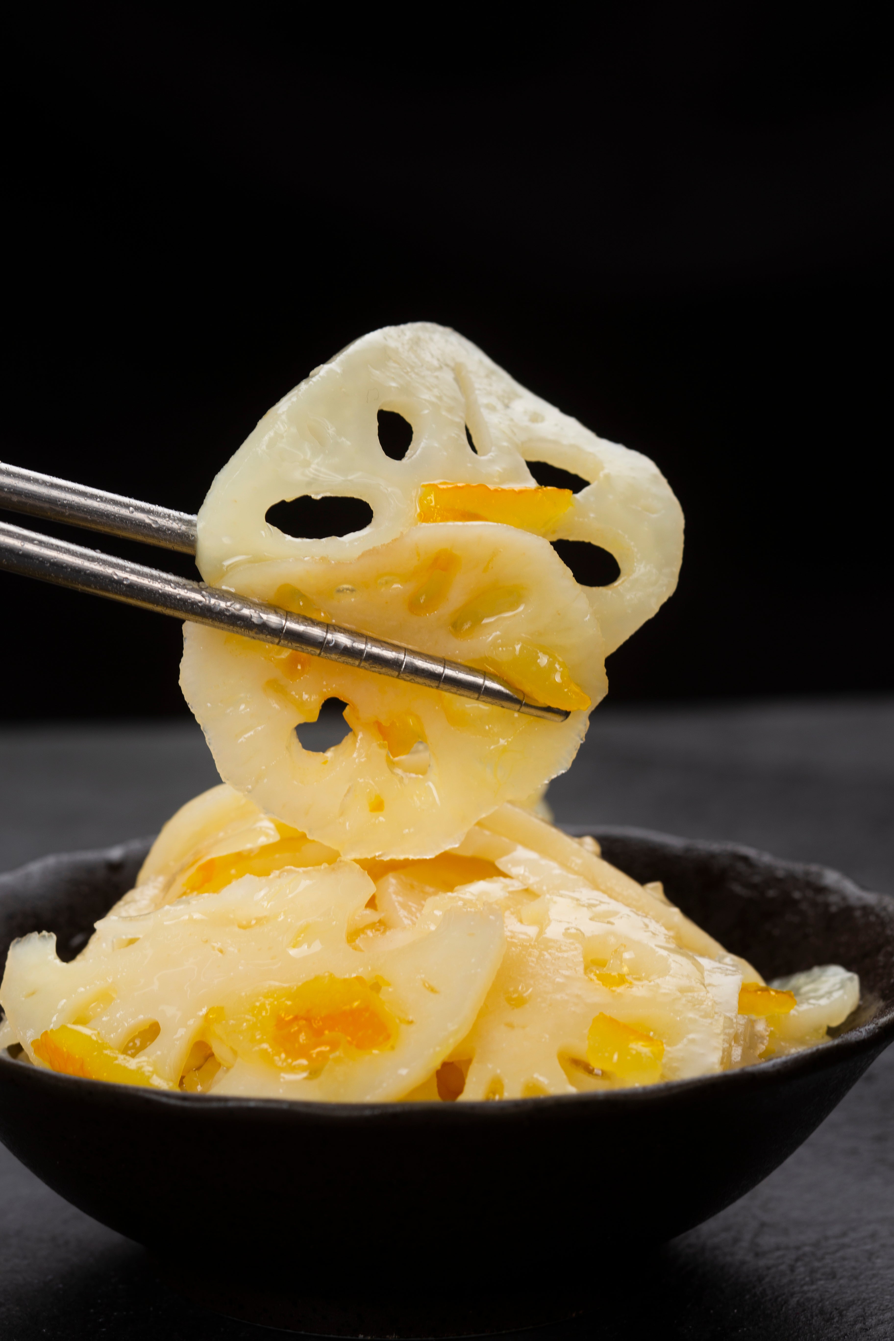 유자청 연근 조림  Braised Lotus Root with Yuzu Syrup