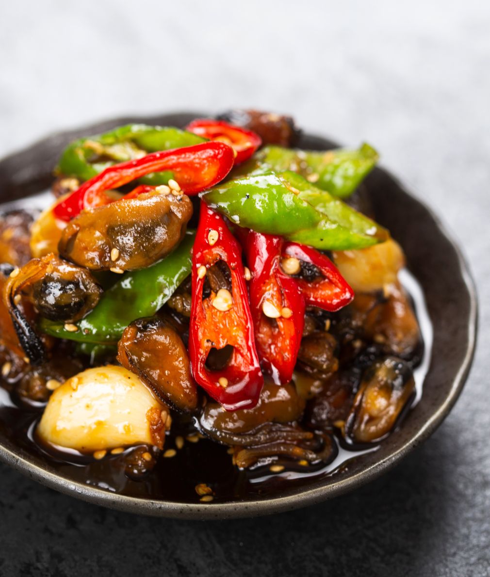 Honghap Jorim (Braised Mussels)  홍합조림 - Kmeals