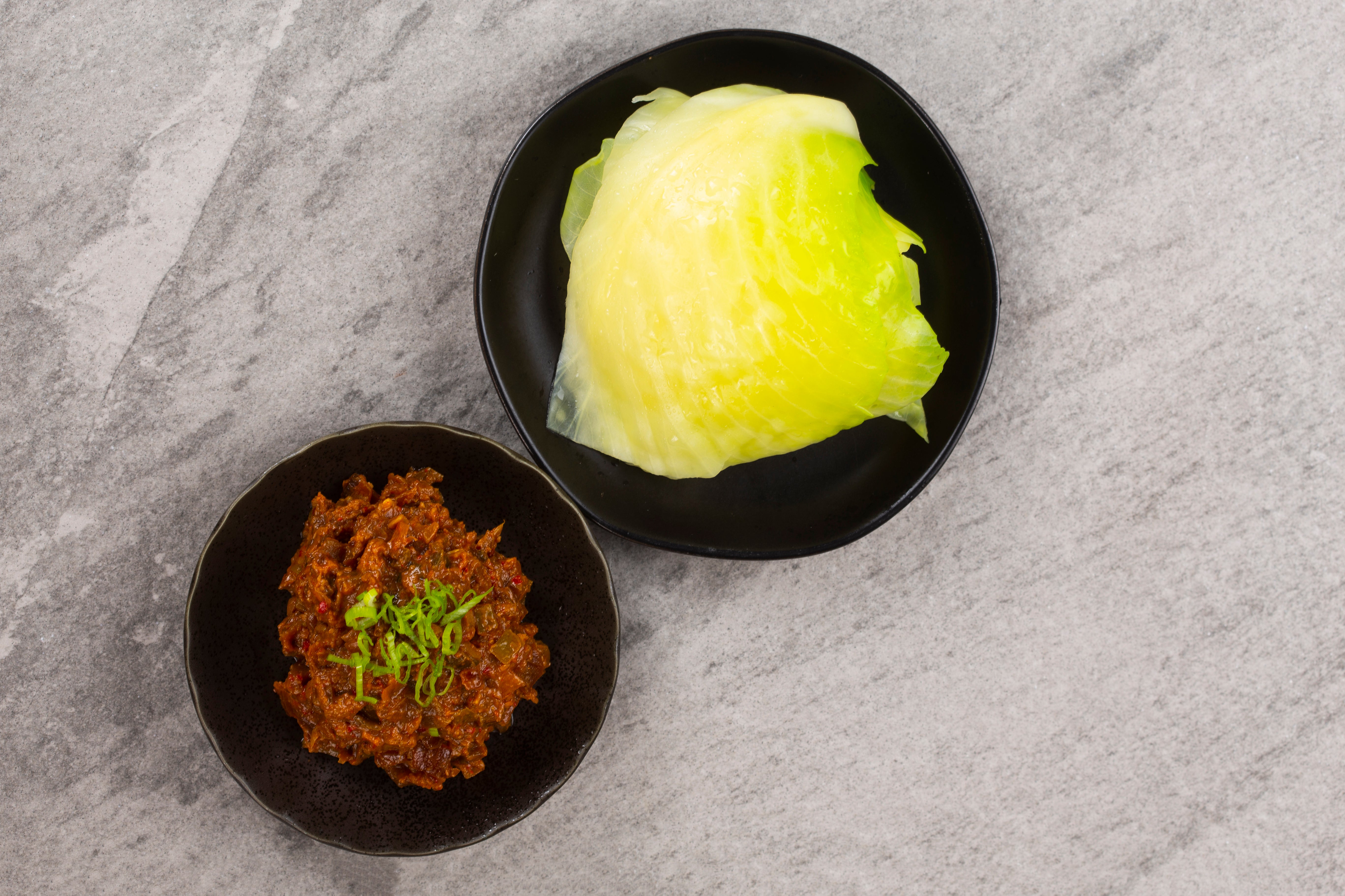강된장 양배추 쌈 Savory Soybean Paste Stir-fry with Steamed Cabbage Wraps