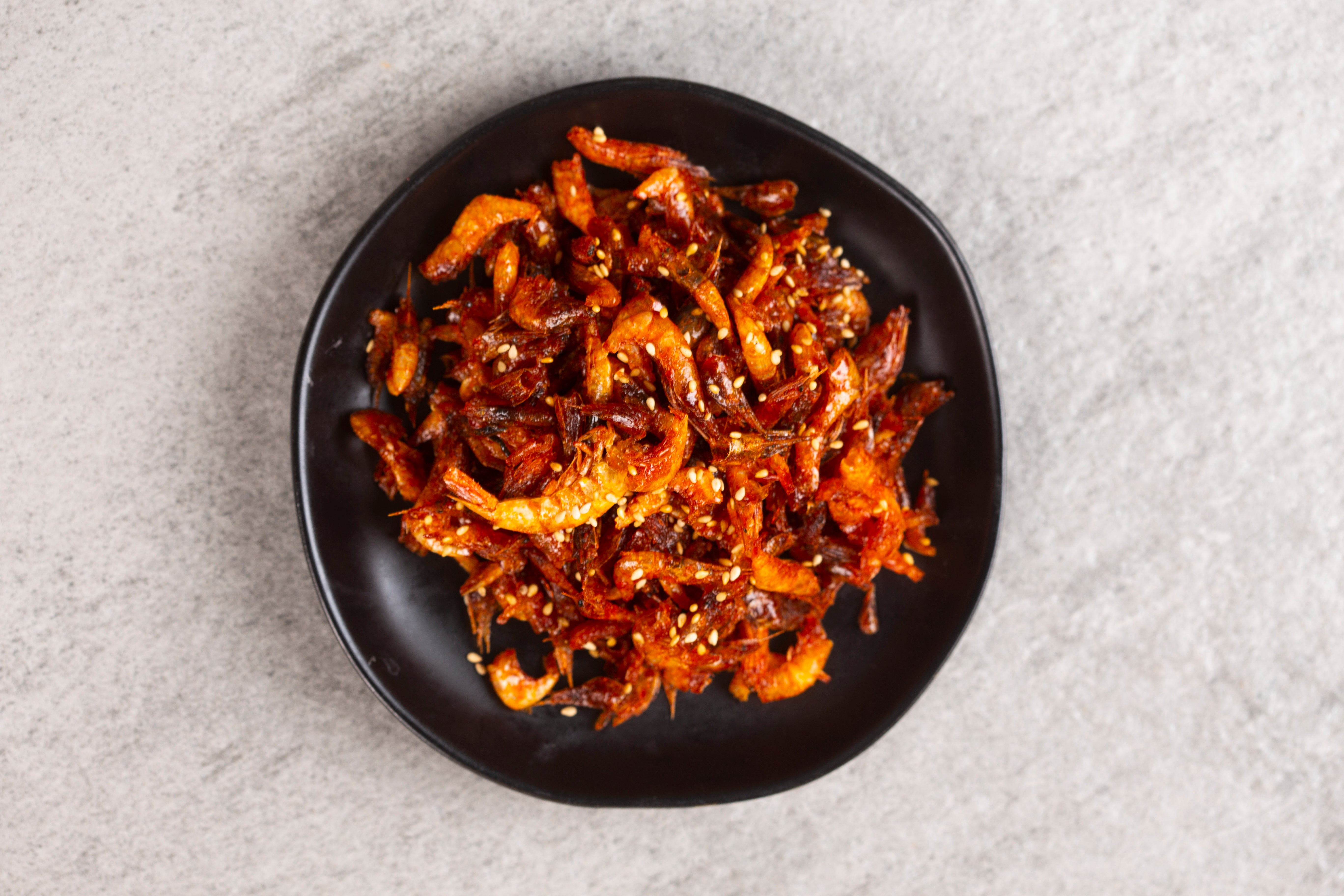 꽃새우조림 Braised Tiny Shrimp with Sweet & Spicy Glaze