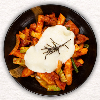 Cheese Dak Galbi (Spicy Stir-Fried Chicken with Cheese) 치즈닭갈비 - Kmeals